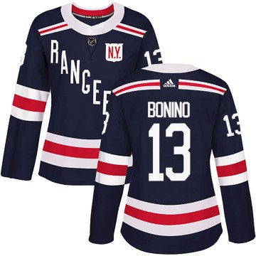 Adidas New York Rangers Women's Nick Bonino Authentic Navy Blue 2018 Winter Classic Home NHL Jersey