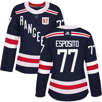 Adidas New York Rangers Women's Phil Esposito Authentic Navy Blue 2018 Winter Classic Home NHL Jersey