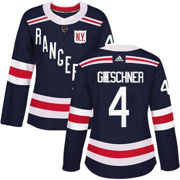 Adidas New York Rangers Women's Ron Greschner Authentic Navy Blue 2018 Winter Classic Home NHL Jersey