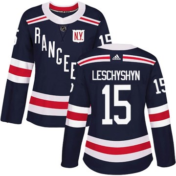 Adidas New York Rangers Women's Jake Leschyshyn Authentic Navy Blue 2018 Winter Classic Home NHL Jersey