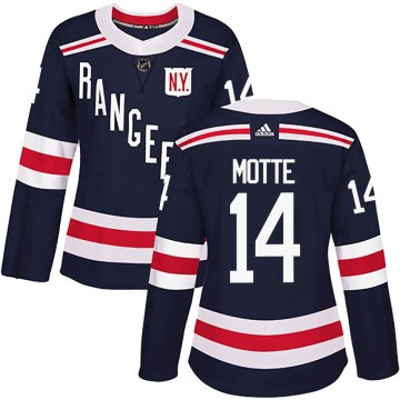 Adidas New York Rangers Women's Tyler Motte Authentic Navy Blue 2018 Winter Classic Home NHL Jersey