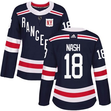 Adidas New York Rangers Women's Riley Nash Authentic Navy Blue 2018 Winter Classic Home NHL Jersey
