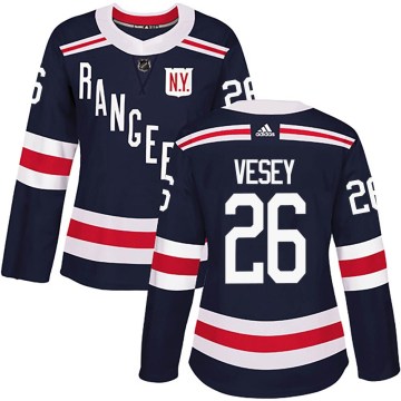 Adidas New York Rangers Women's Jimmy Vesey Authentic Navy Blue 2018 Winter Classic Home NHL Jersey