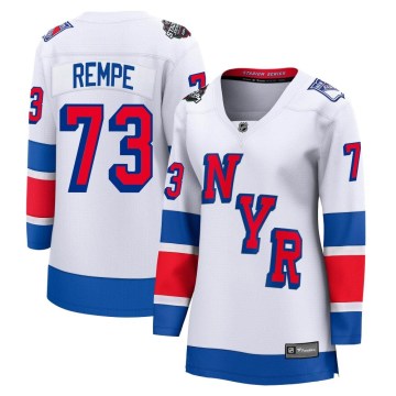 Fanatics Branded New York Rangers Women's Matt Rempe Breakaway White 2024 Stadium Series NHL Jersey