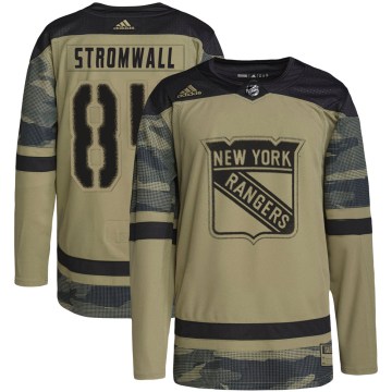 Adidas New York Rangers Men's Malte Stromwall Authentic Camo Military Appreciation Practice NHL Jersey
