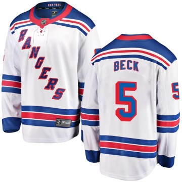 Fanatics Branded New York Rangers Youth Barry Beck Breakaway White Away NHL Jersey
