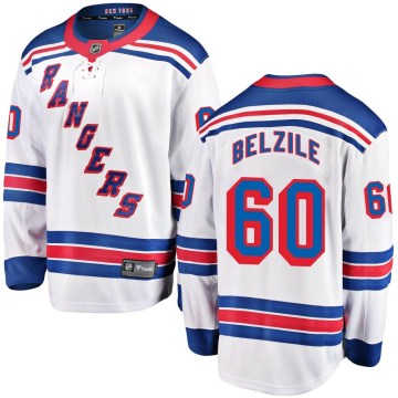 Fanatics Branded New York Rangers Youth Alex Belzile Breakaway White Away NHL Jersey