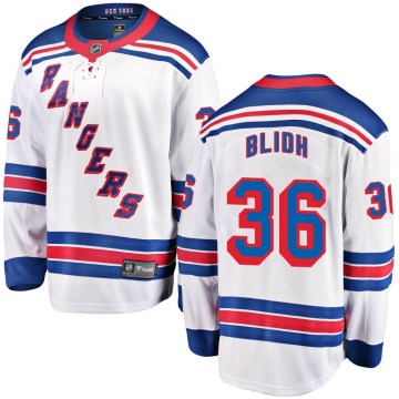 Fanatics Branded New York Rangers Youth Anton Blidh Breakaway White Away NHL Jersey