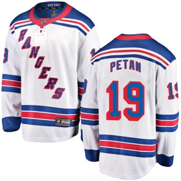 Fanatics Branded New York Rangers Youth Nic Petan Breakaway White Away NHL Jersey