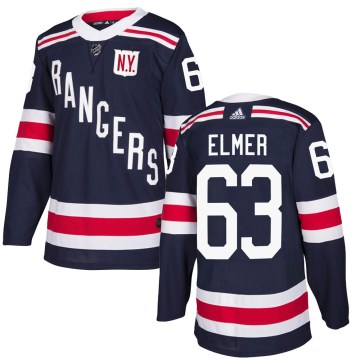 Adidas New York Rangers Youth Jake Elmer Authentic Navy Blue 2018 Winter Classic Home NHL Jersey
