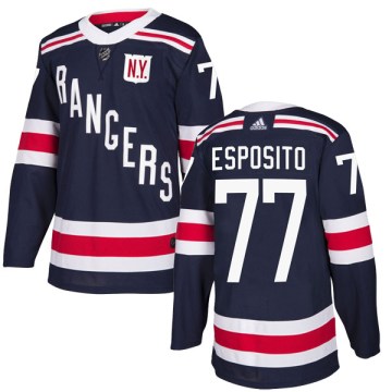 Adidas New York Rangers Youth Phil Esposito Authentic Navy Blue 2018 Winter Classic Home NHL Jersey