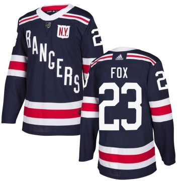 Adidas New York Rangers Youth Adam Fox Authentic Navy Blue 2018 Winter Classic Home NHL Jersey