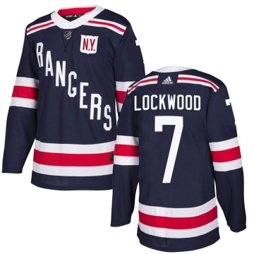 Adidas New York Rangers Youth William Lockwood Authentic Navy Blue 2018 Winter Classic Home NHL Jersey