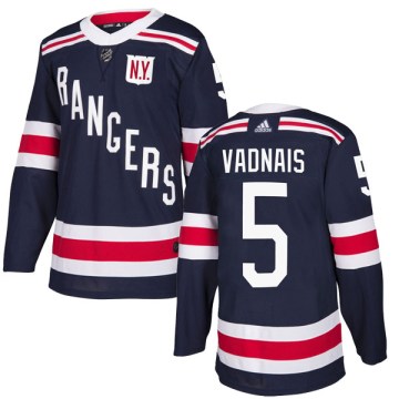 Adidas New York Rangers Youth Carol Vadnais Authentic Navy Blue 2018 Winter Classic Home NHL Jersey