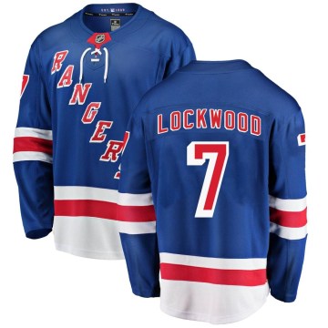 Fanatics Branded New York Rangers Youth William Lockwood Breakaway Blue Home NHL Jersey