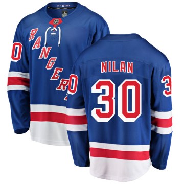 Fanatics Branded New York Rangers Youth Chris Nilan Breakaway Blue Home NHL Jersey