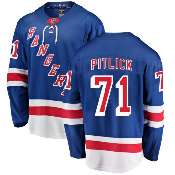 Fanatics Branded New York Rangers Youth Tyler Pitlick Breakaway Blue Home NHL Jersey
