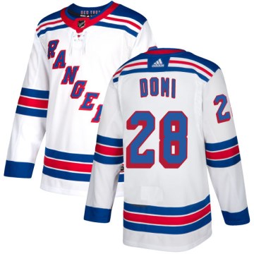 Adidas New York Rangers Men's Tie Domi Authentic White NHL Jersey